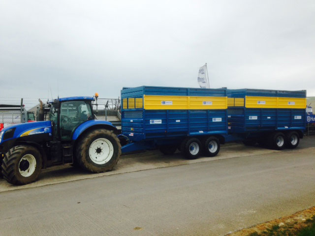 taking delivery of 2 x Kane 12 Ton Silage Trailers.